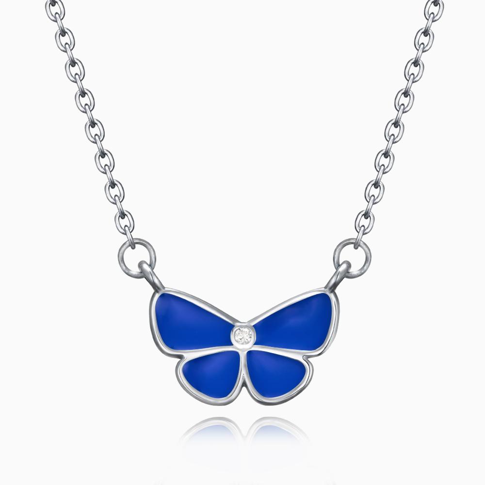버터플라이 다이아몬드 펜던트 (로얄블루)