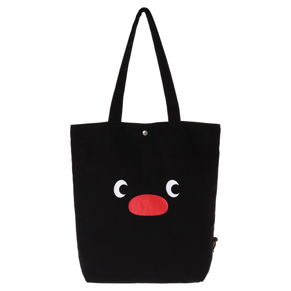 핑구 졸귀탱 라벨 에코백 - 페이스 블랙