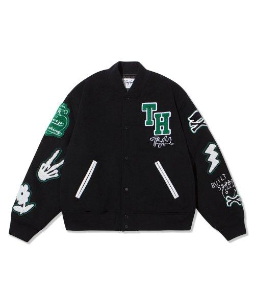TONY-BEE WOOL VARSITY JACKET BLACK