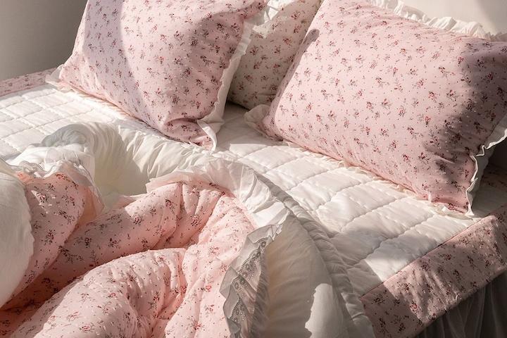 60수 눈꽃 플라워 봄 차렵이불세트 3컬러 2사이즈