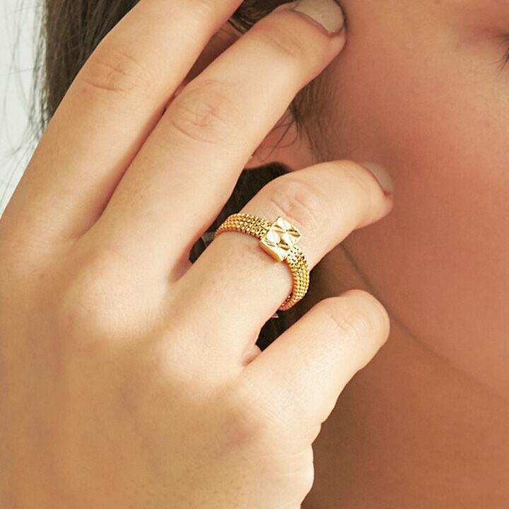 Motif Silver Chain Ring Ir203 [Gold]