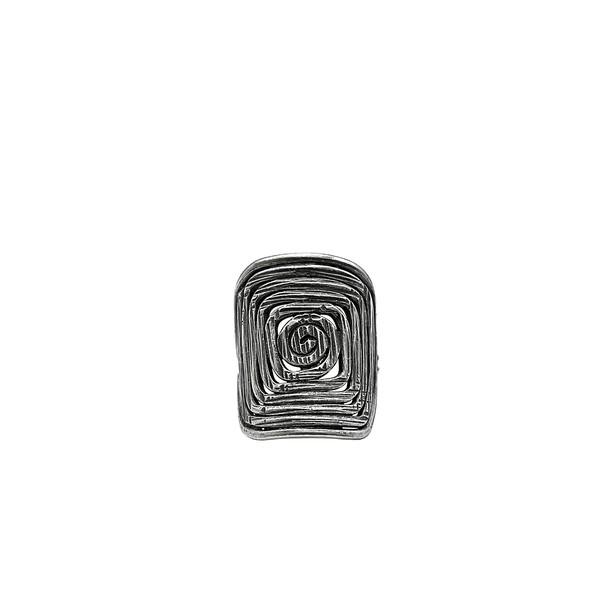 KAREN HILL TRIBE silver Square Swirl Ring