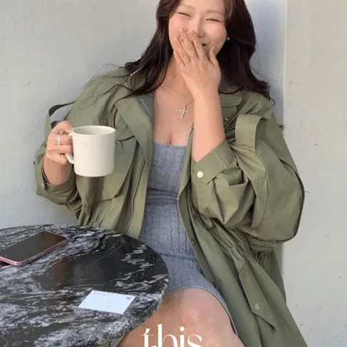 (빅사이즈) 아워 박시 오버핏 야상 자켓