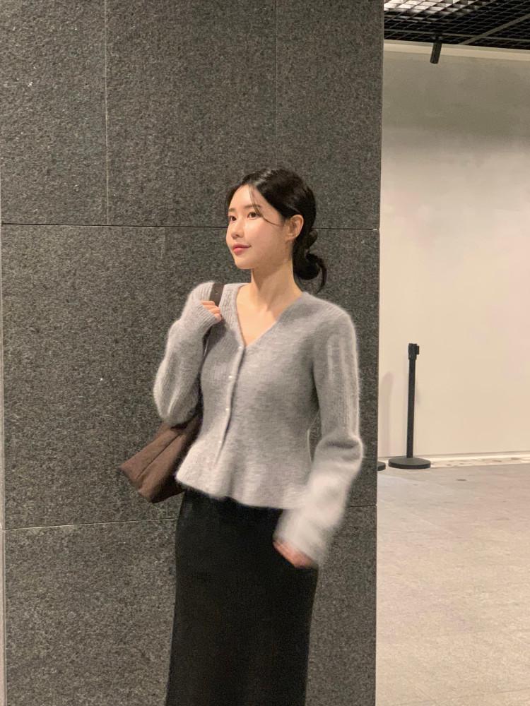 앙고라 플레어 가디건