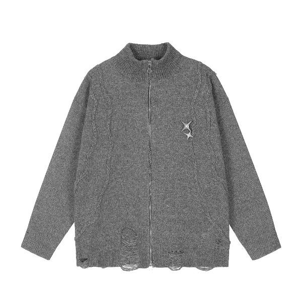 가바바 남녀공용 깔끔하고 단정한 니트 집업 G77823