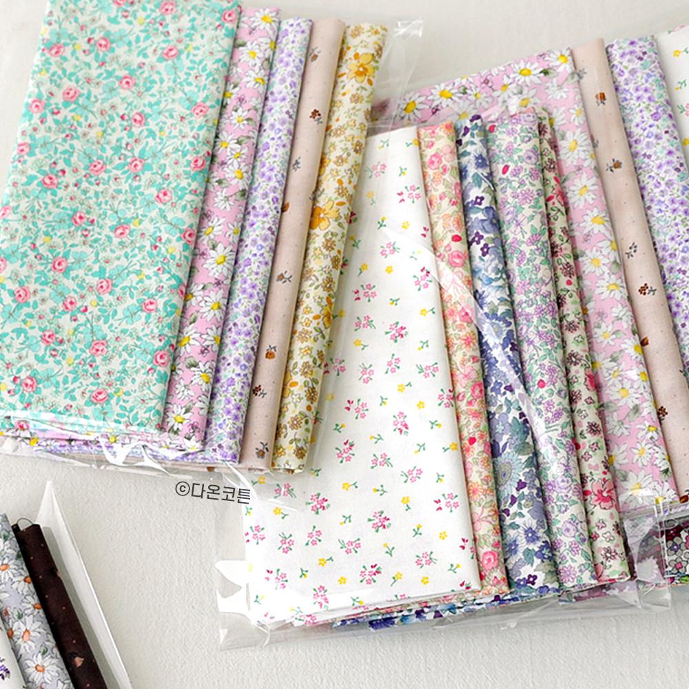 플라워원단패키지 랜덤세트 인형옷원단 꽃무늬조각원단 03477