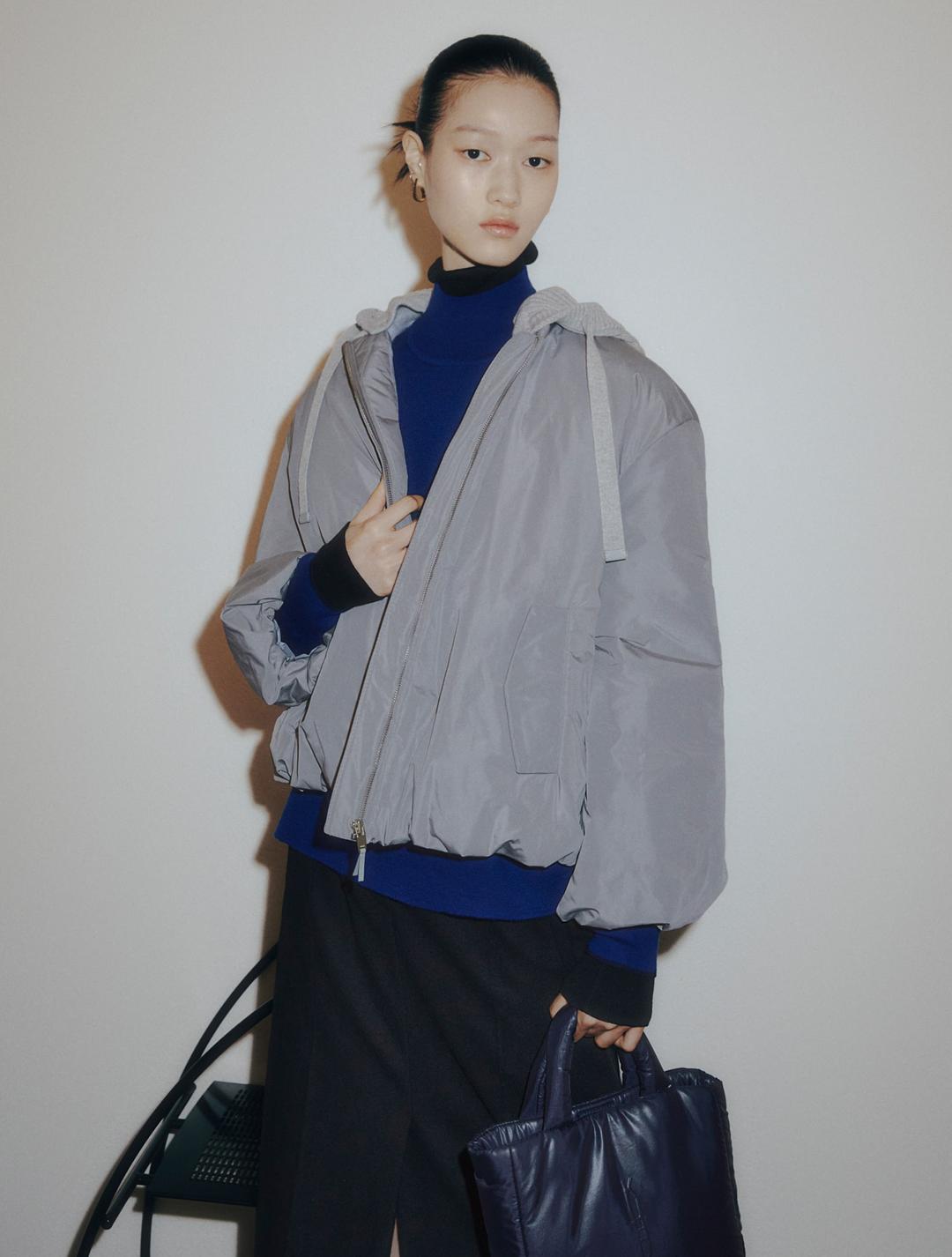 ✨아울렛 신상✨ Volume Crop Goose Down - Grey