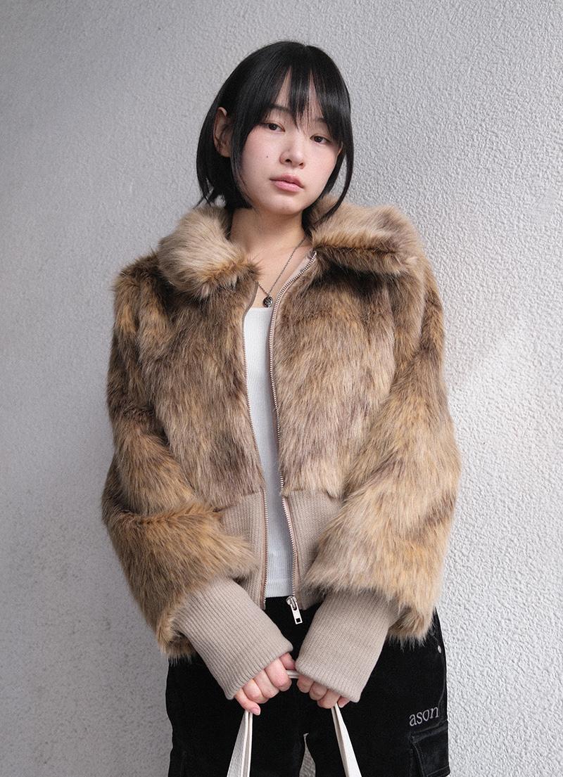 OBEL FUR JACKET / BROWN