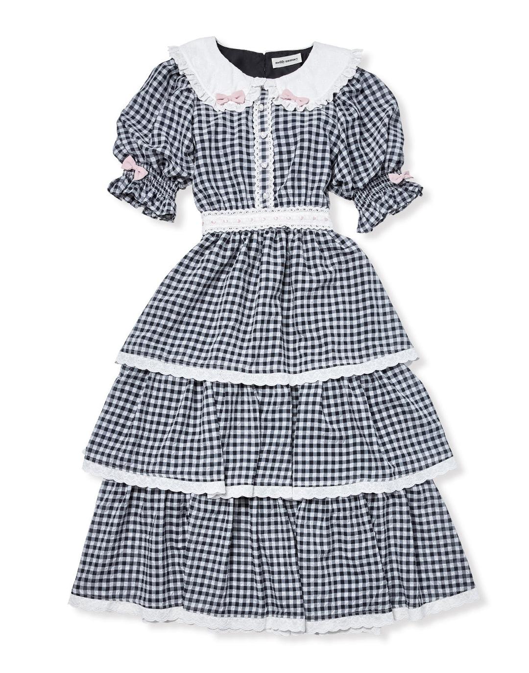 LOVE for Ginghamろりーたワンピース - BLACK / M