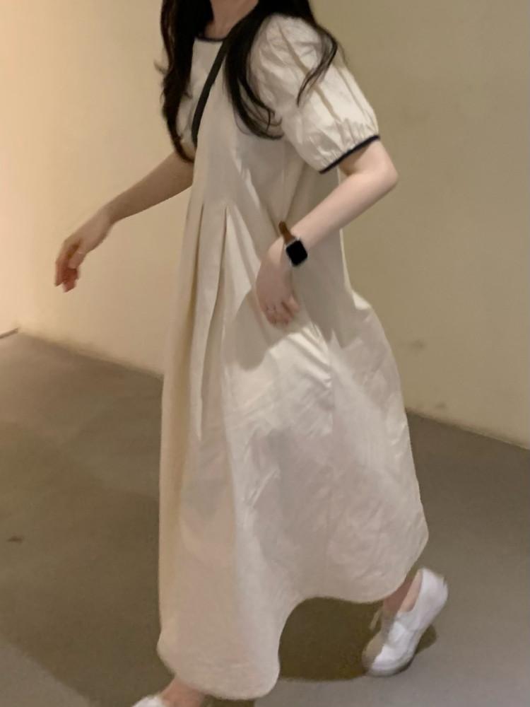 여성 벌룬 퍼프 원피스 러블리룩 여름 휴양지 맥시원피스 빅사이즈 오버핏