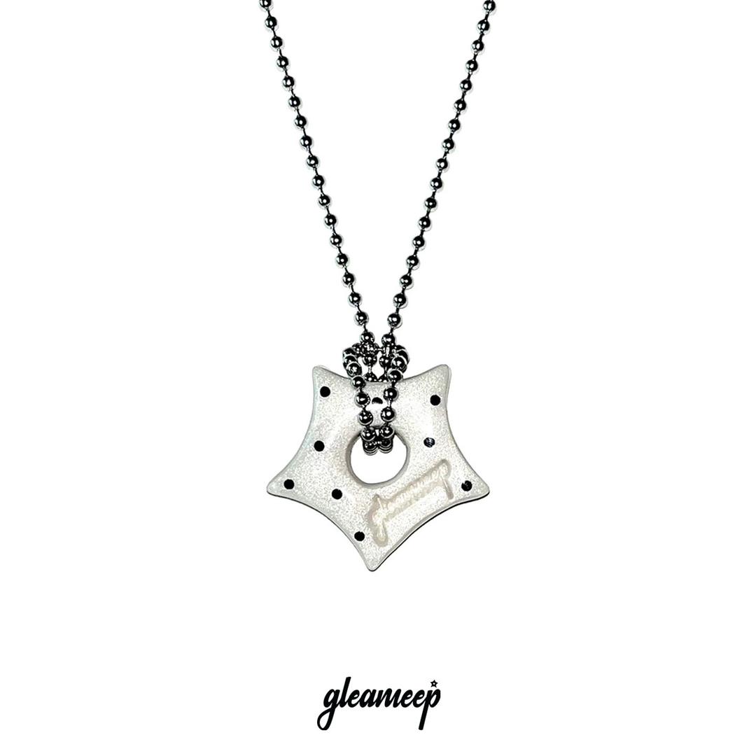 gleaming star dot necklace [white]