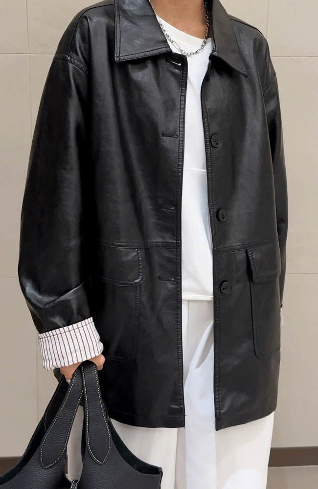 leather coach jacket