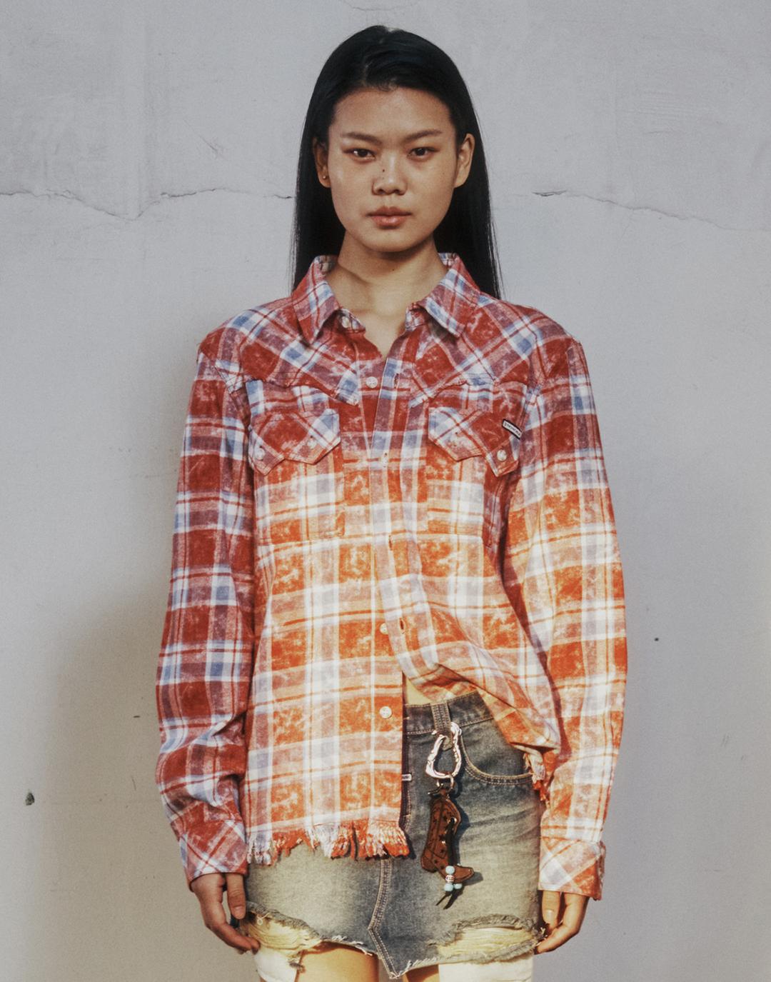 Raw Cut Shirt Jacket (Red)