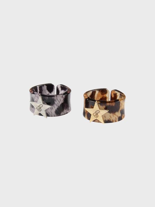 LEOPARD AND STAR RING SET 2PCS