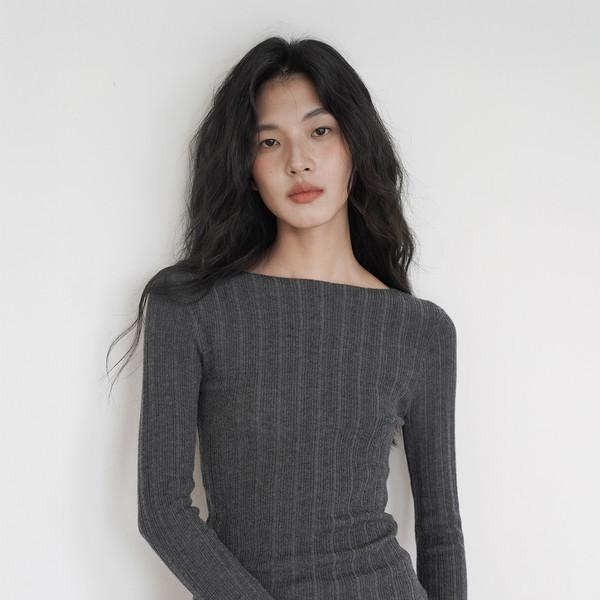 Slimming Rib Knit T-Shirt