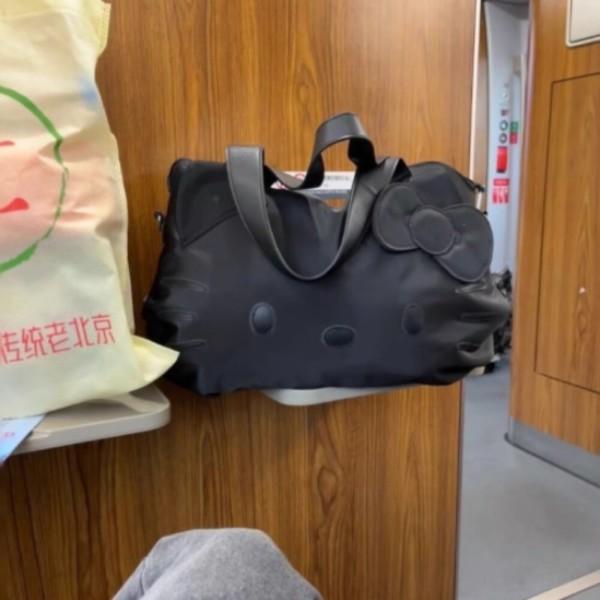 헬로키티 블랙키티 보스턴 백 여행 가방 나일론 대형 대용량 기저귀가방