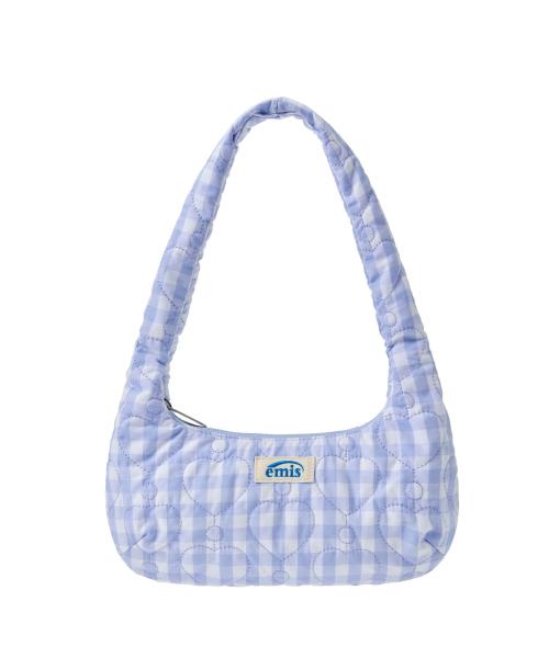 HEART QUILTED SHOULDER BAG-SKY BLUE