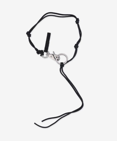 남성 레더 코드 라돈 키체인 목걸이 - 블랙 / A2208LBL