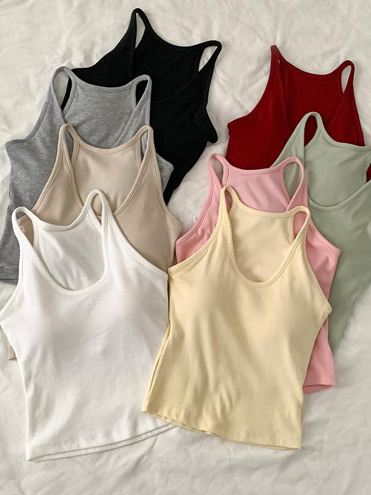 배드걸 [캡내장] 망고 홀터넥 끈나시 슬리브리스 패드고정 브라탑 민소매