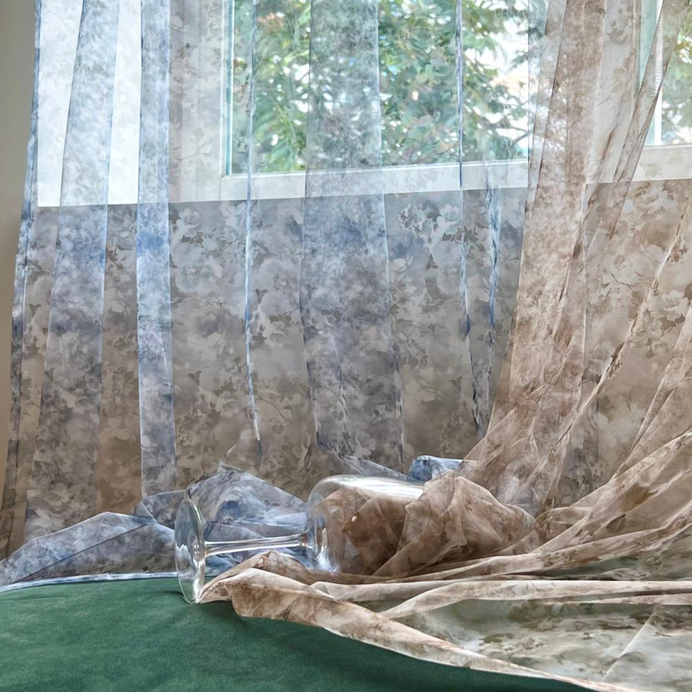 무성화 수 플라워 빈티지 망사 커튼