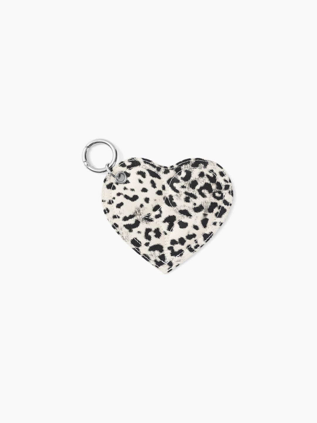 HEARTY PHOTO KEYRING - LEOPARD CREAM