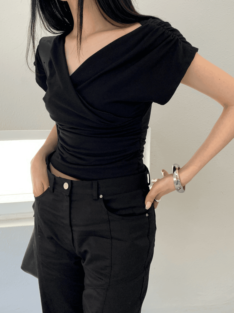 C.V Shirring Short Sleeve