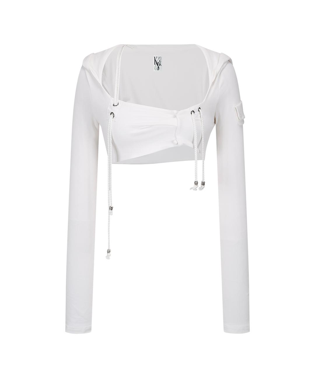Hooded Bolero Cardigan White