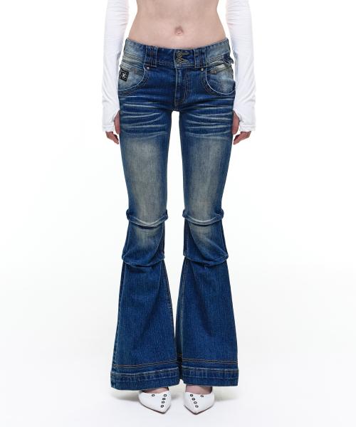 Op. 09 STUNNER FLARE DENIM PANTS M/BLUE