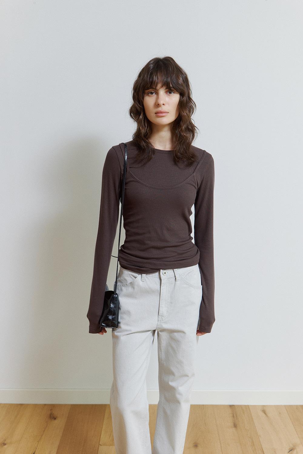 Maui Layered Tee in Brown