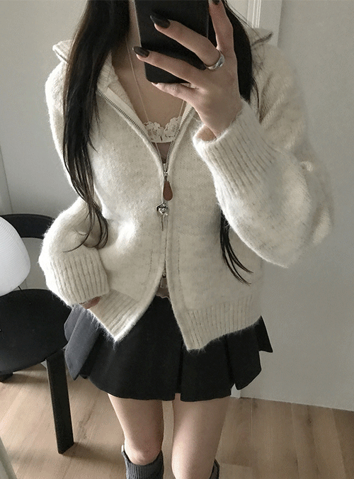 미니포에 마링 니트 집업 (3color)