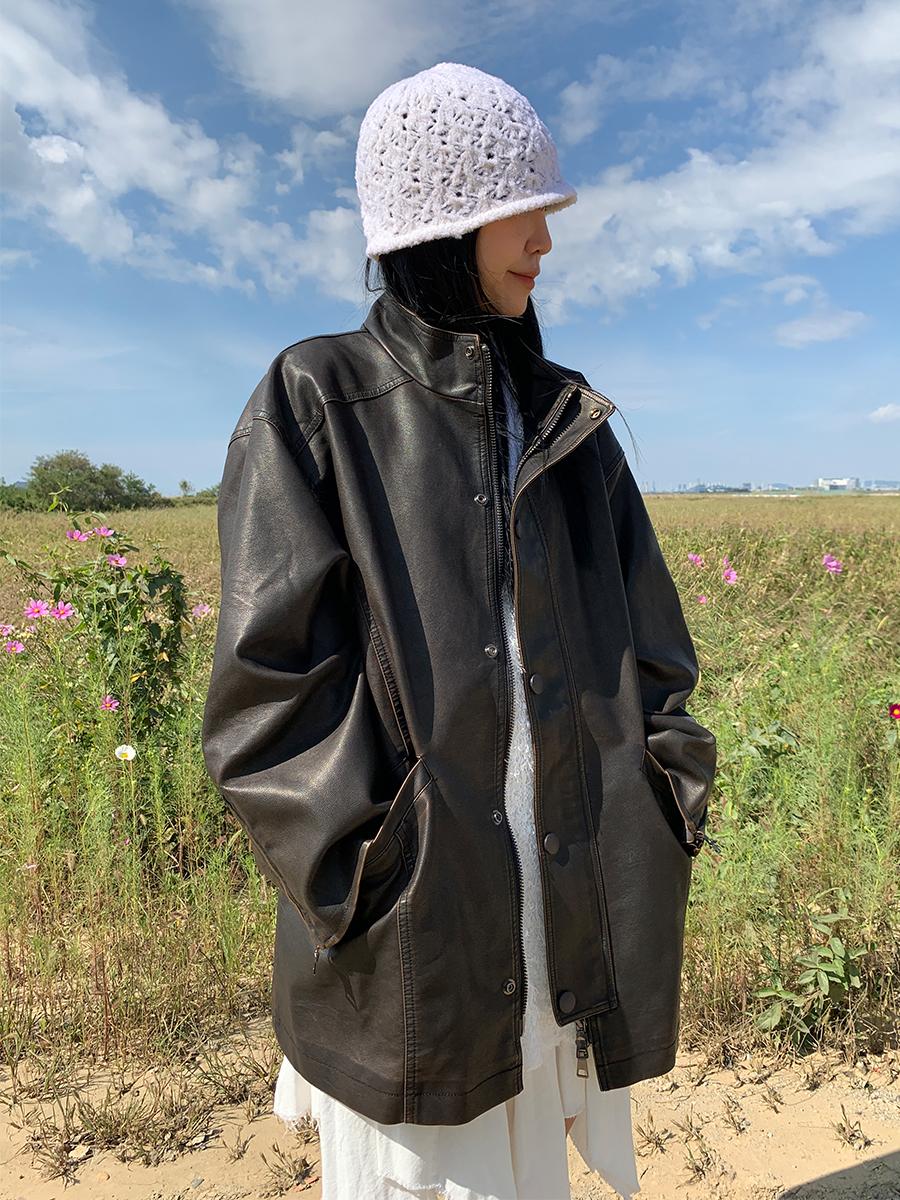 Dib leather jumper (2color)