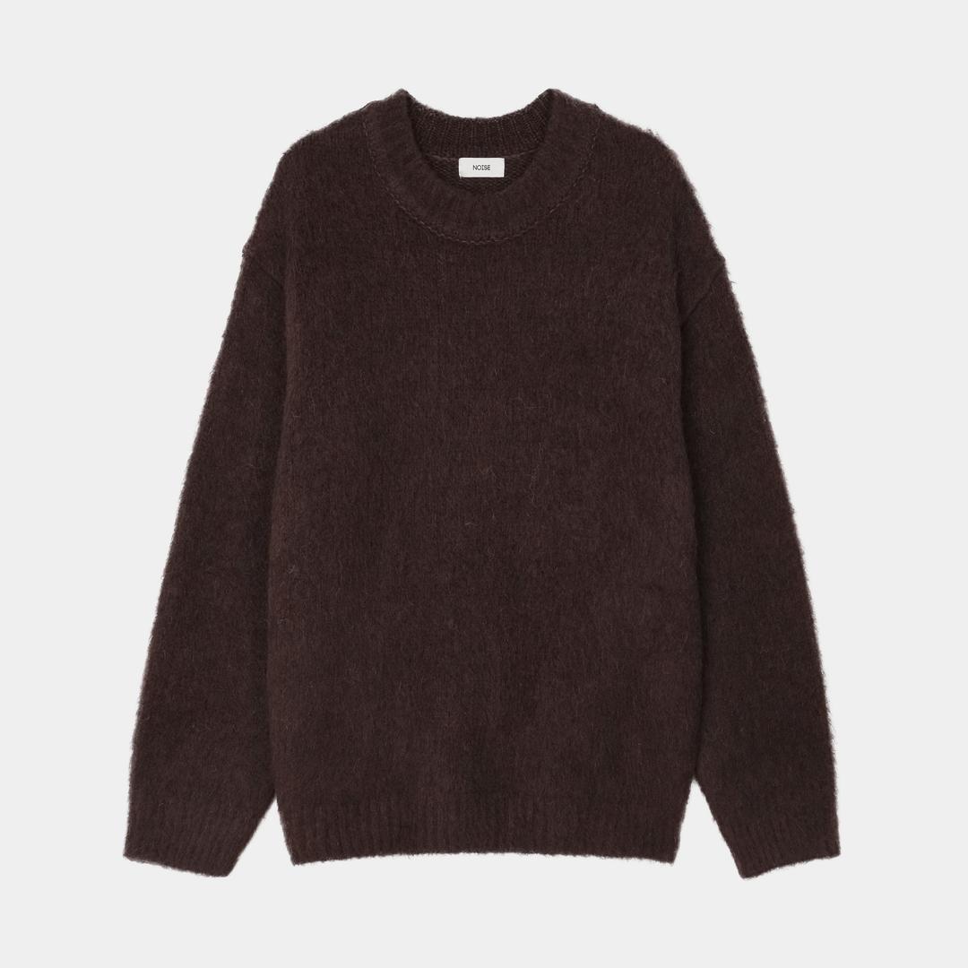 알파카 풀오버 울 니트 - 브라운