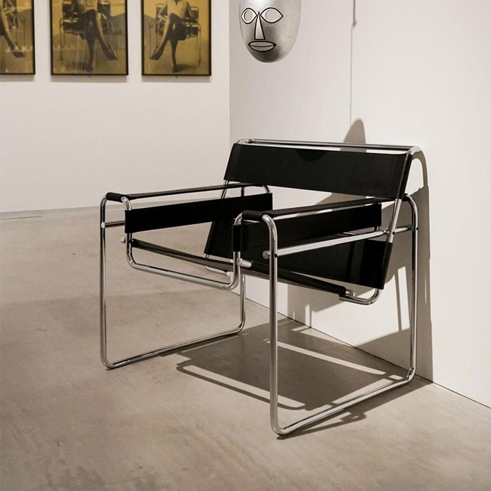 마르셀브로이어 바실리체어 라운지 암체어 가죽 안락의자 Saddle leather