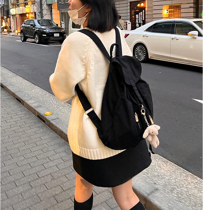 too 포켓 스트링 코튼 백팩-bag