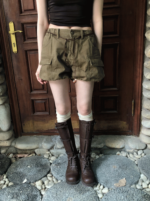 (당일발송) 듀얼 카고 숏 팬츠