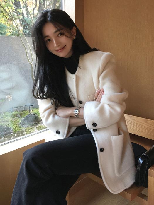 Alpaca Round Half Jacket[LMBEWIJK107]-2color