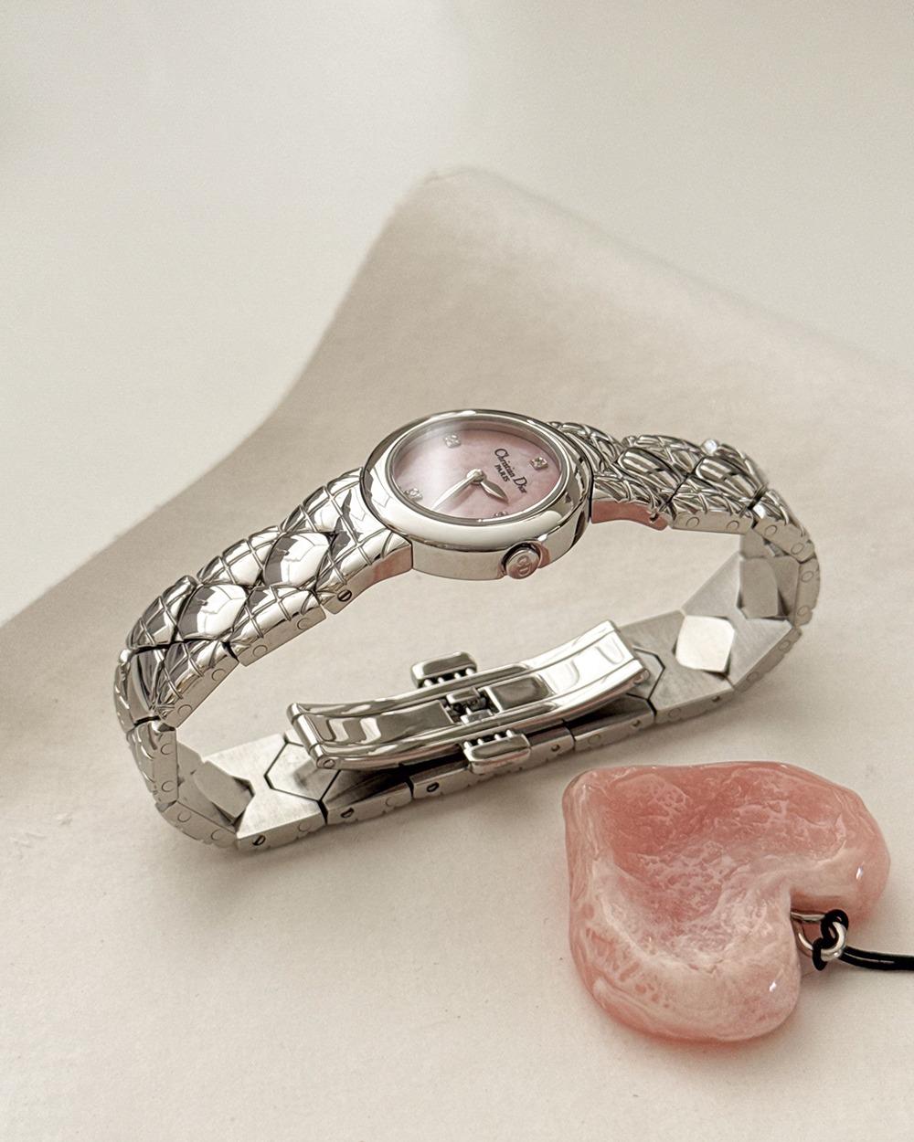 CHRISTIAN DIOR lady dior 4p diamond pink shell dial