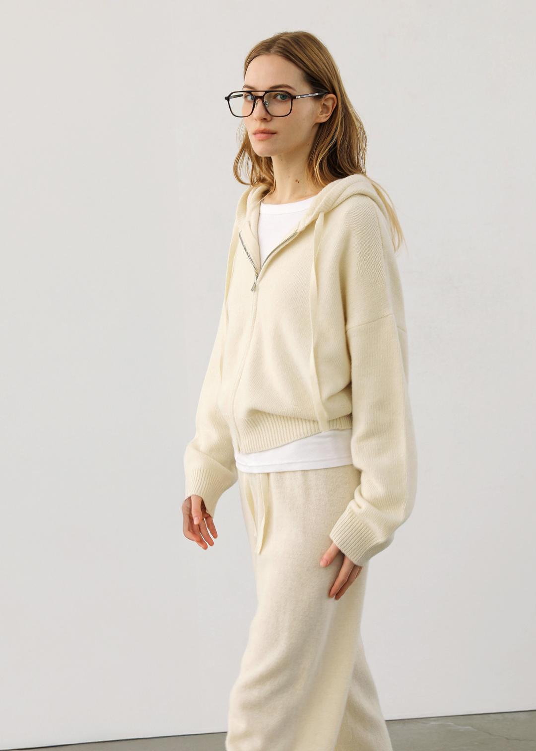 Wool zip-up knit (아이보리)