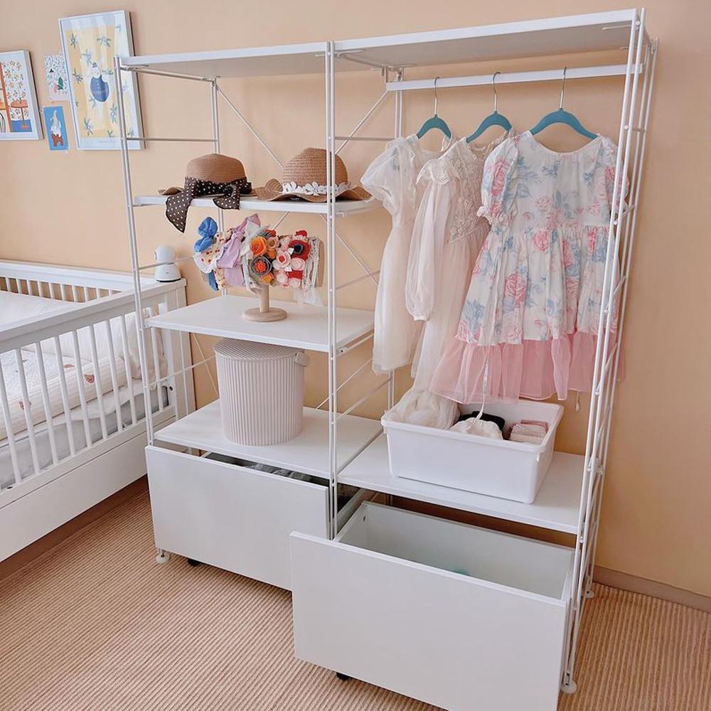 모듈가구 와이어수납 4단 W1200(600x2)