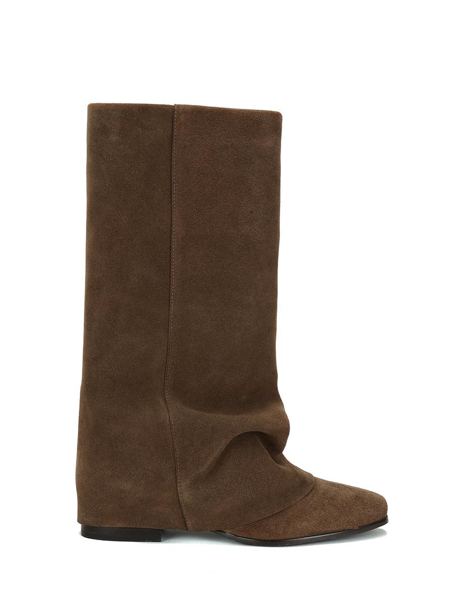 WRINKLE LEATHER BOOTS (COCOA)