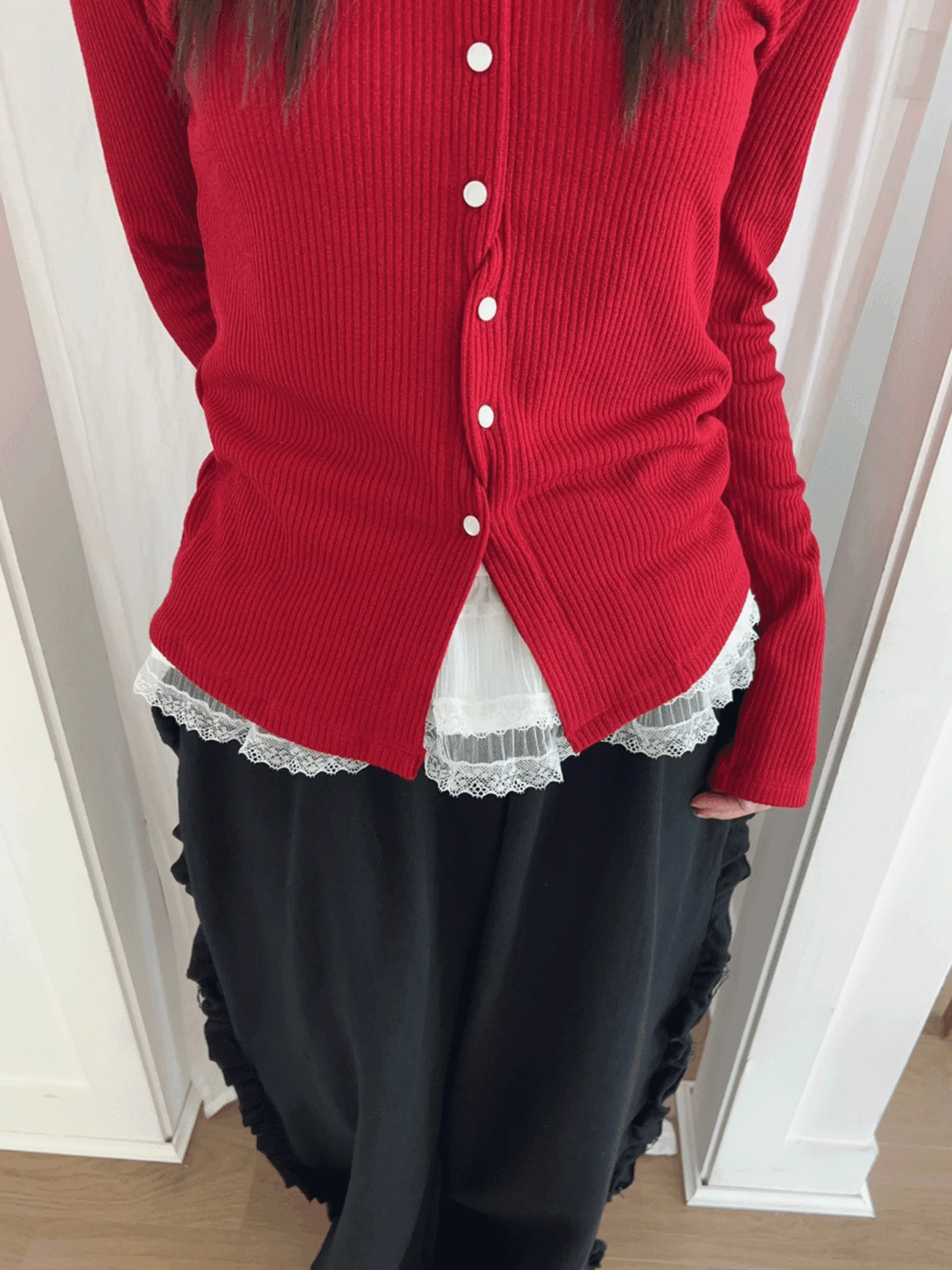 꼬임 버튼 골지 가디건 (5color)