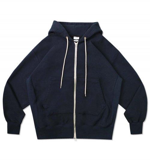 REVERSE HOOD ZIP UP_NAVY