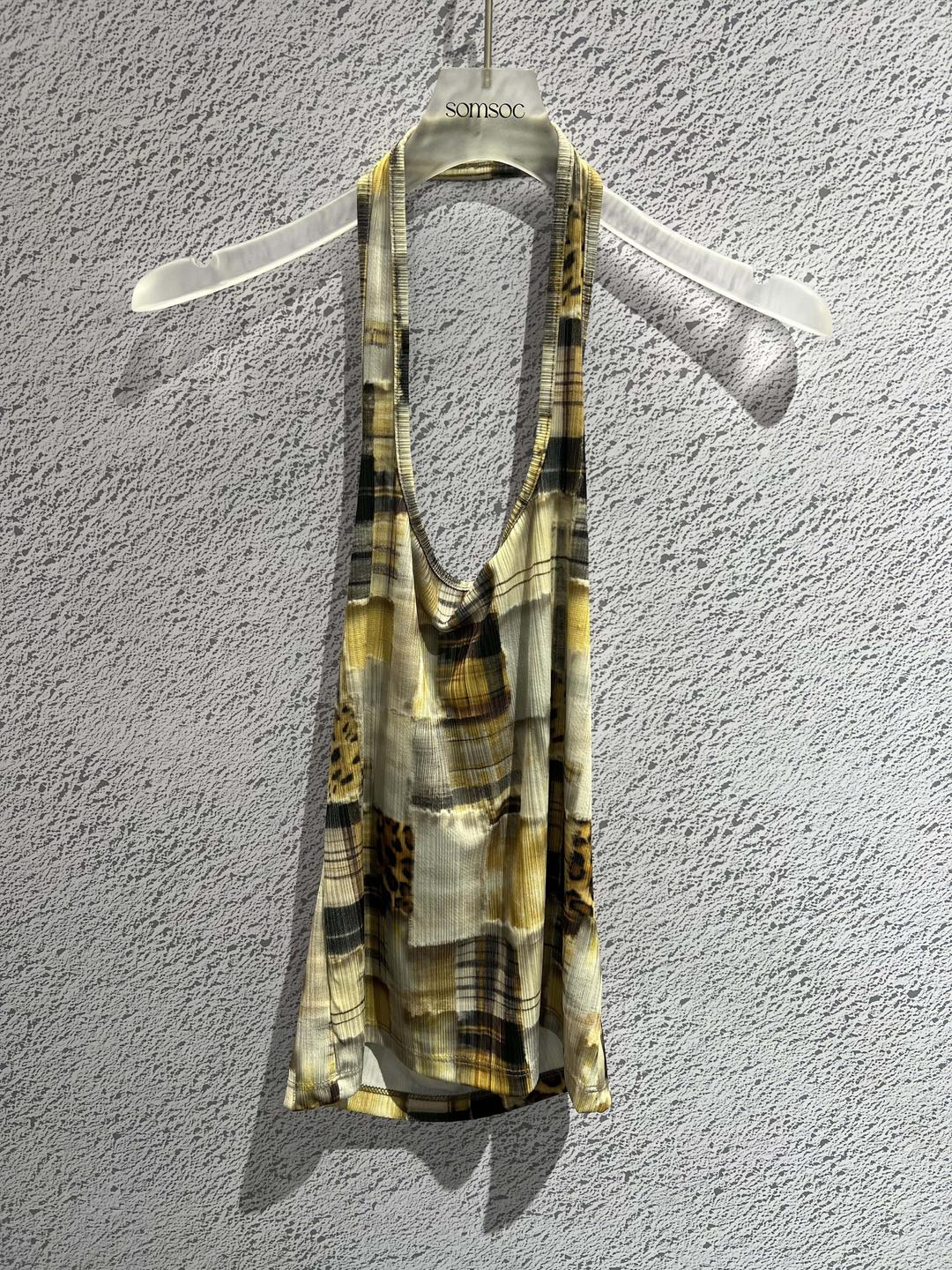 HALIE HALTERNECK TOP_YELLOW