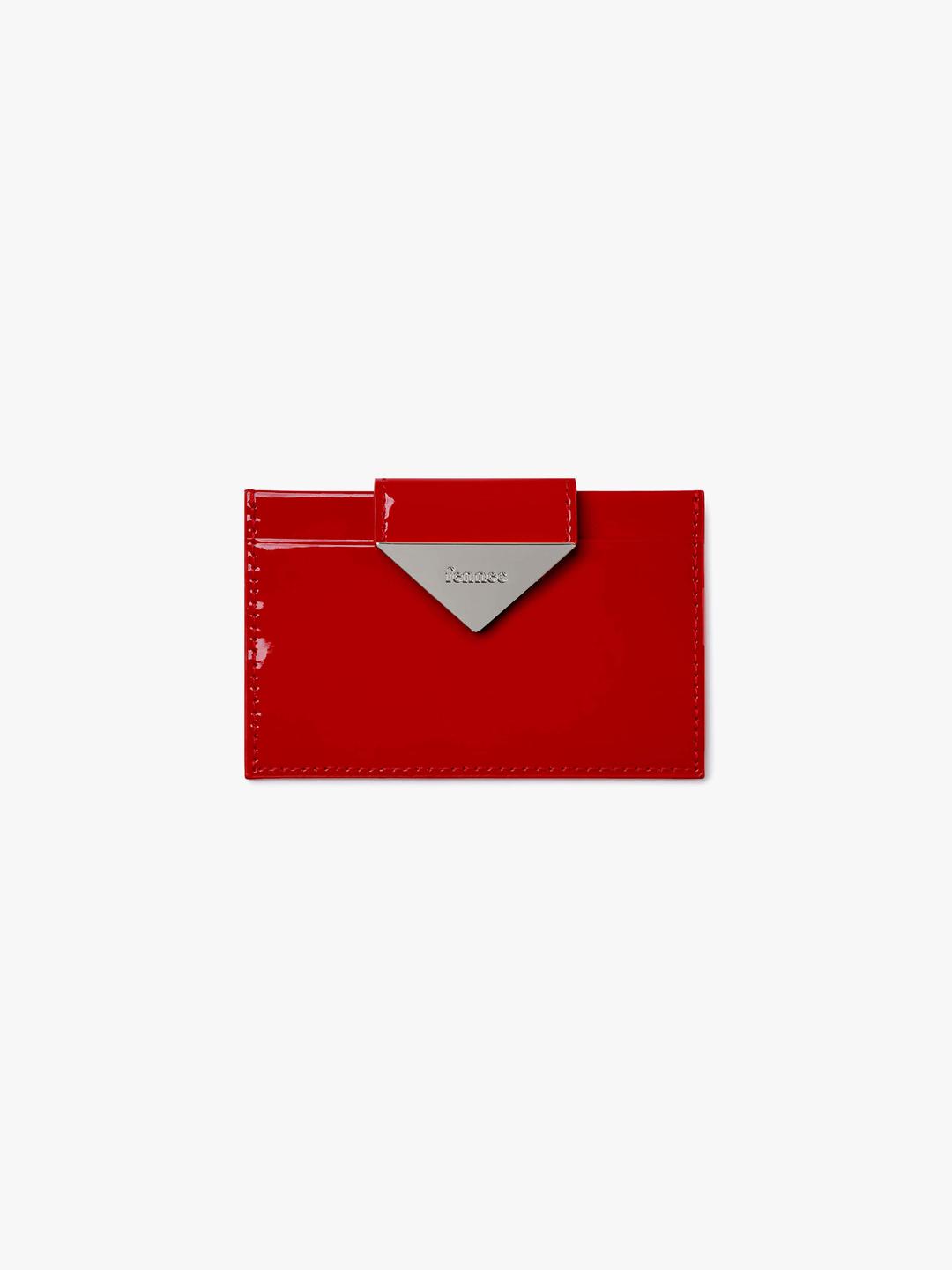 TRIANGLE BRIDGE CARD HOLDER - CHERRY RED