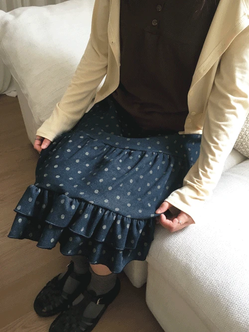 로라 도트 프릴 스커트 (2colors)