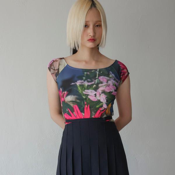 Boat Neck T -  0413 Flowers