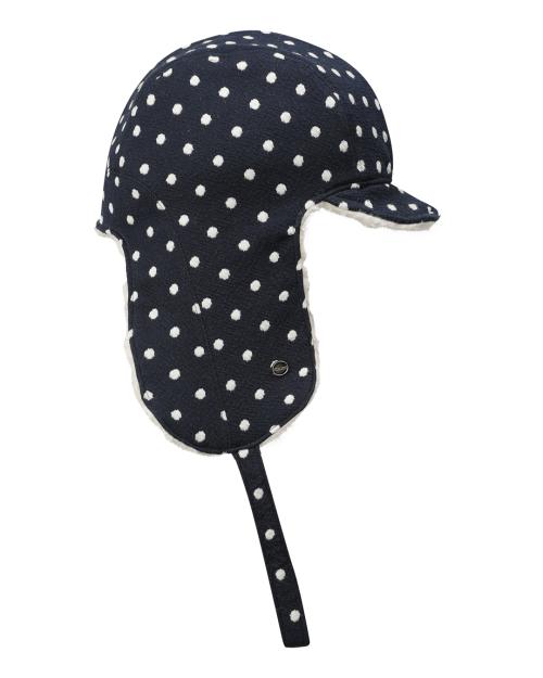 DOT PRINTED TROOPER HAT (NAVY)