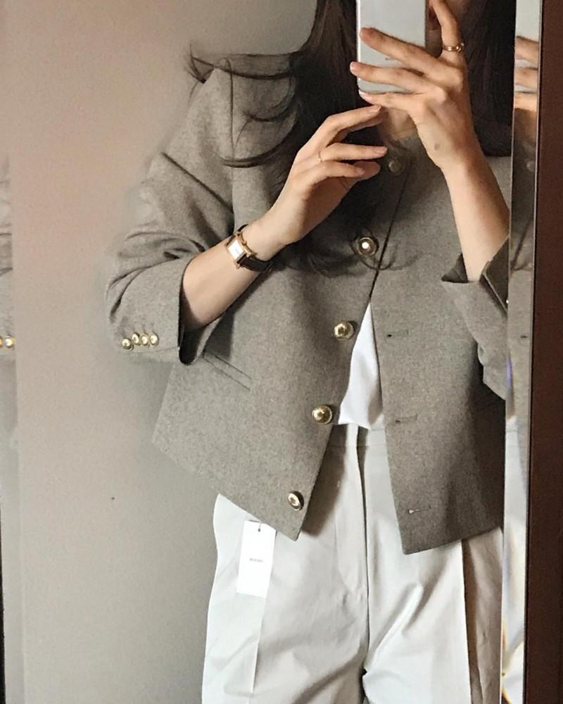 [당일] 버베인 아워 울 노카라 자켓 (3color)