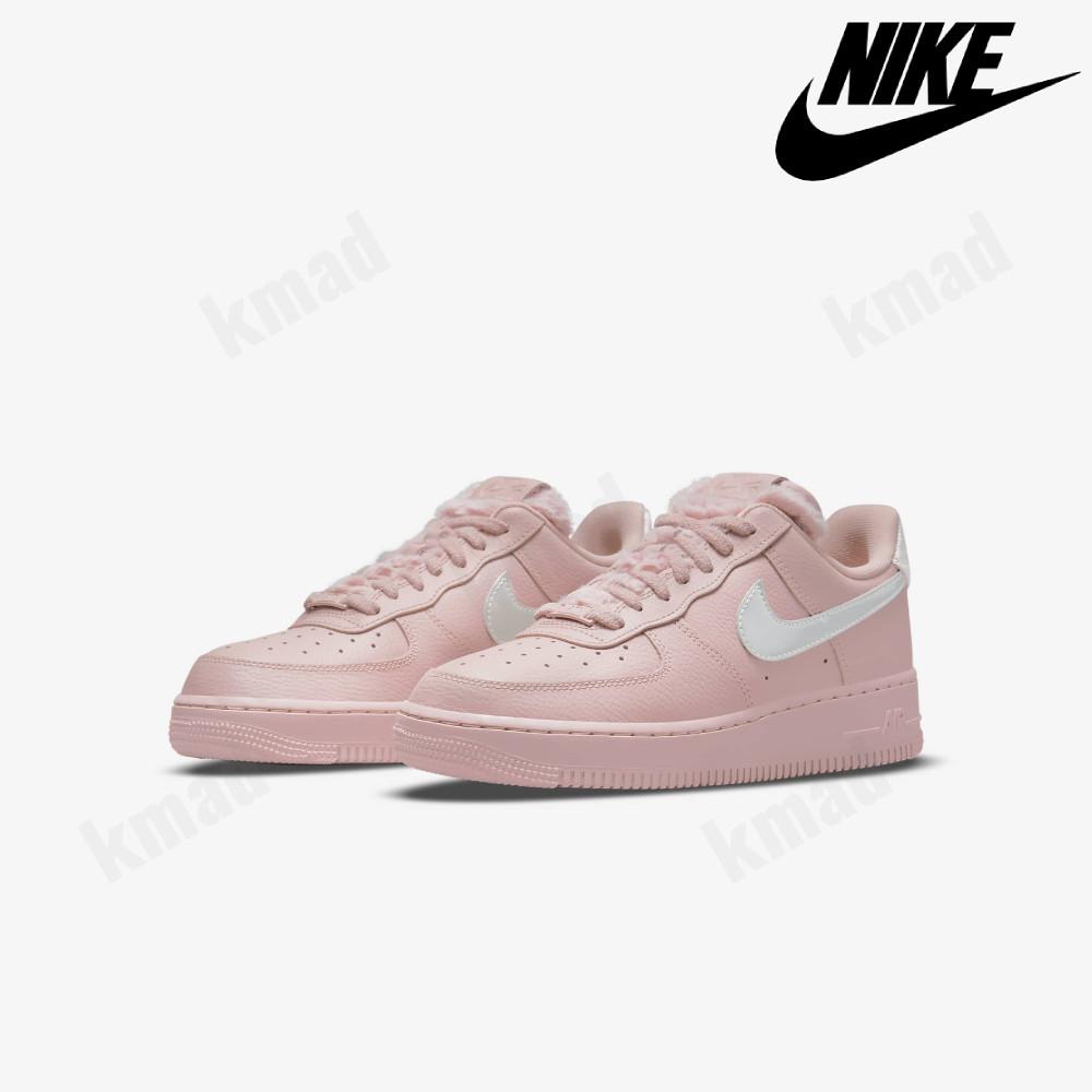 나이키에어포스1 07 로우 핑크 레더 털 스웨이드 화이트 여성