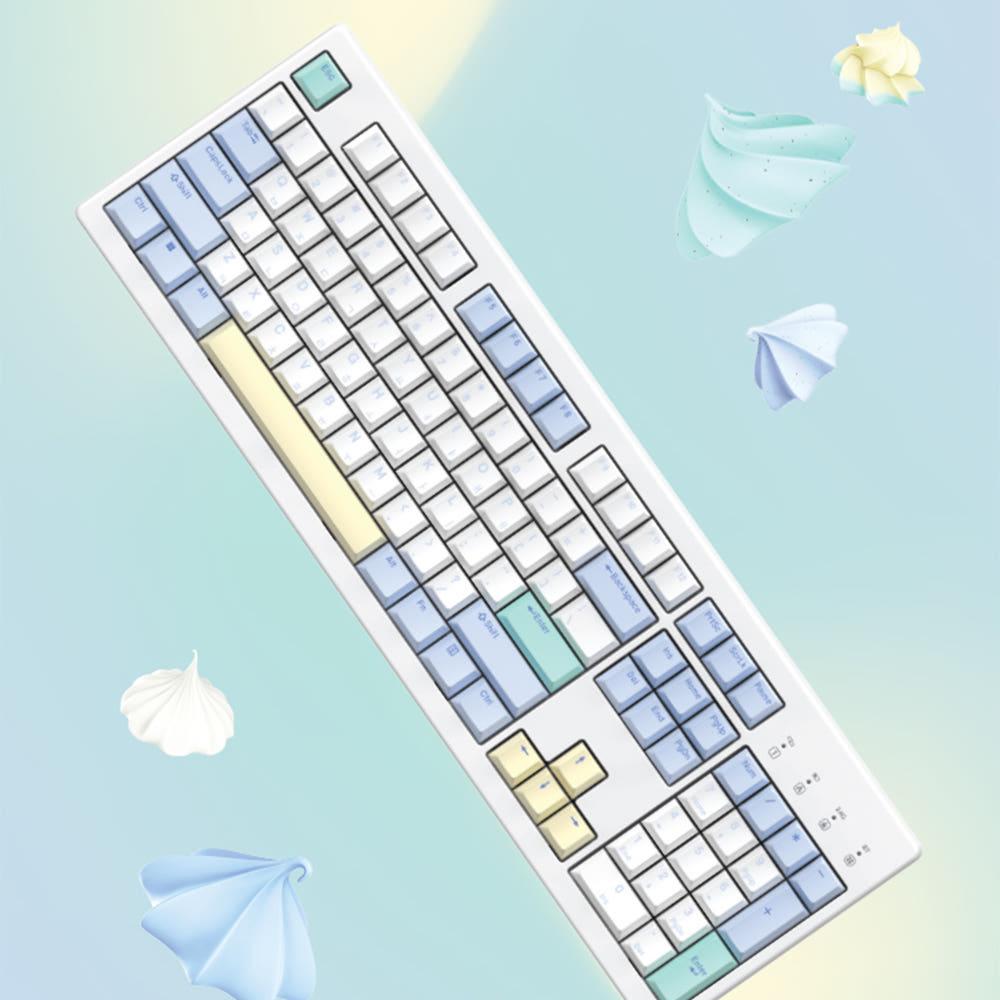 TFG Cloud CF 3모드 듀얼 가스켓 저소음 사무용 기계식키보드 머랭, 브라운슈가 토독 35g_넌클릭